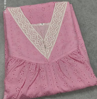 Cotton Pleated, Pockets, Sleeveless, Central zip Small Printed Nighty
