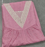 Cotton Pleated, Pockets, Sleeveless, Central zip Small Printed Nighty