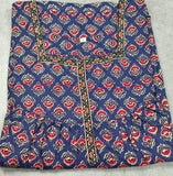 Cotton Pleated, No Open Small Printed Nighty