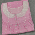 Hacoba Pleated, Pockets, Half Open Small Printed Nighty
