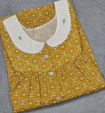 Hacoba Pleated, Pockets, No Open Small Printed Nighty