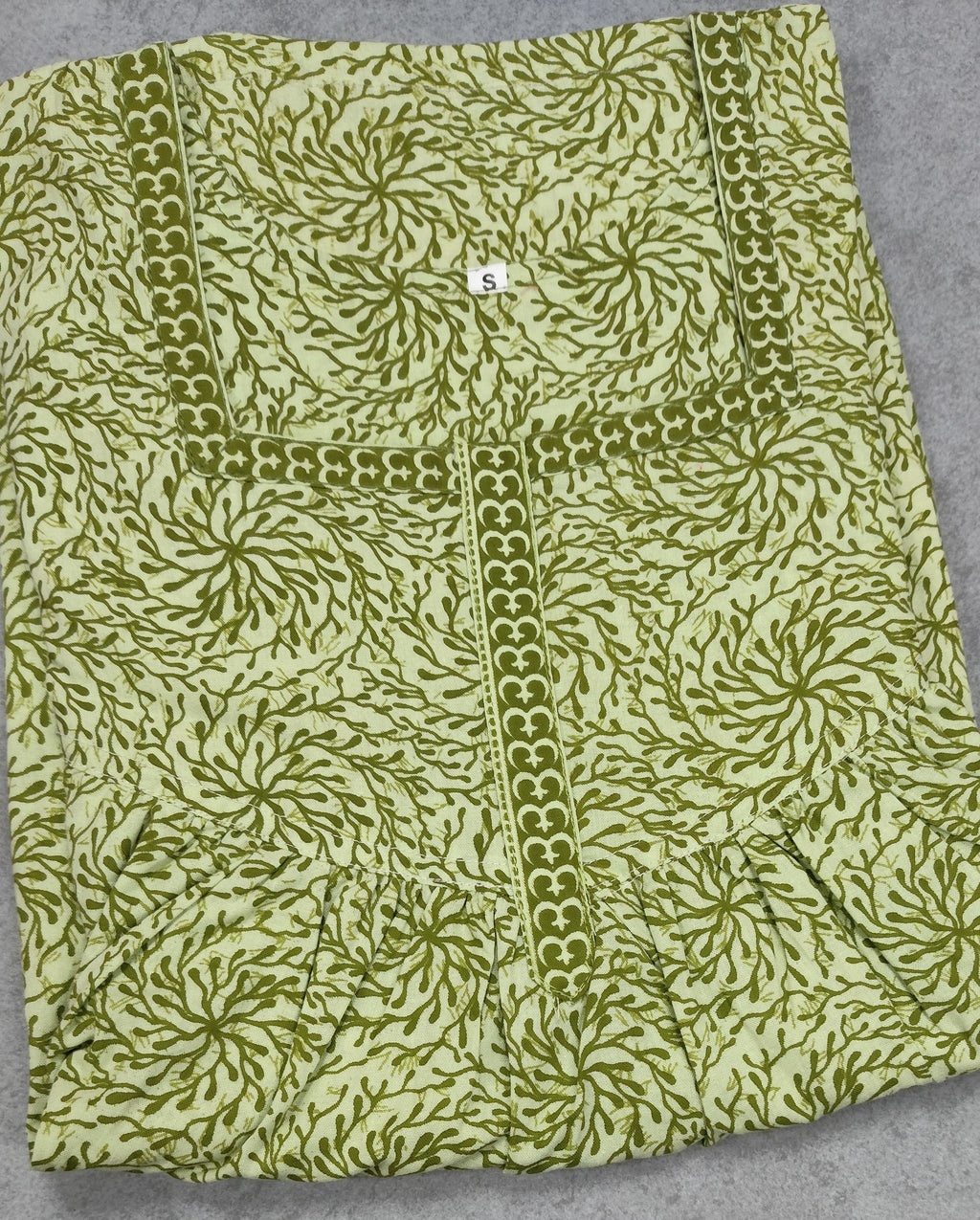 Cotton Pleated, With Pockets, No Open Small Printed Nighty