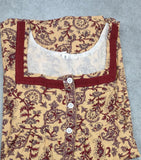 Cotton Pleated, Pockets, Half Open Small Printed Nighty