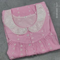 Hacoba Pleated, With Pockets, Half Open Medium Printed Nighty
