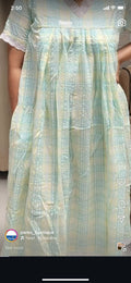 Cotton Pleated, With Pockets, Back A-line, Side elastic Large Printed Frock Nighty