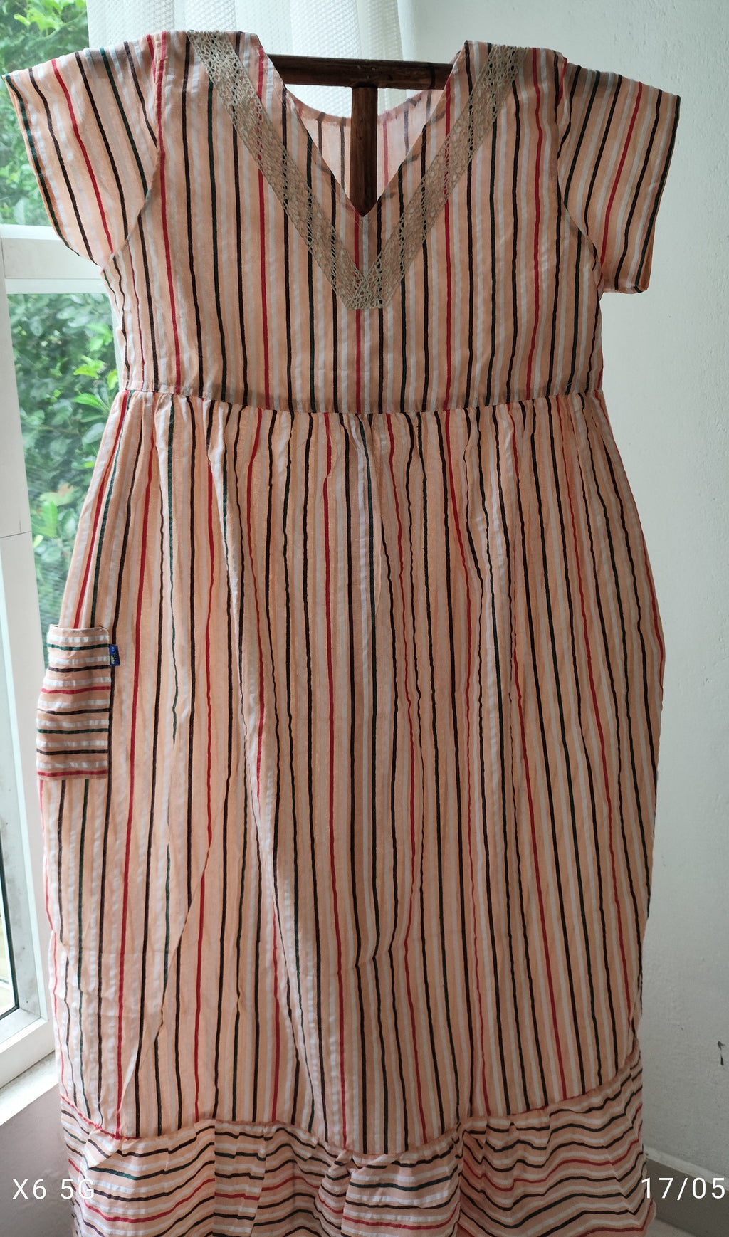 Bantex Pleated, With Pockets, Back A-line, Side elastic Medium Printed Maternity Wear
