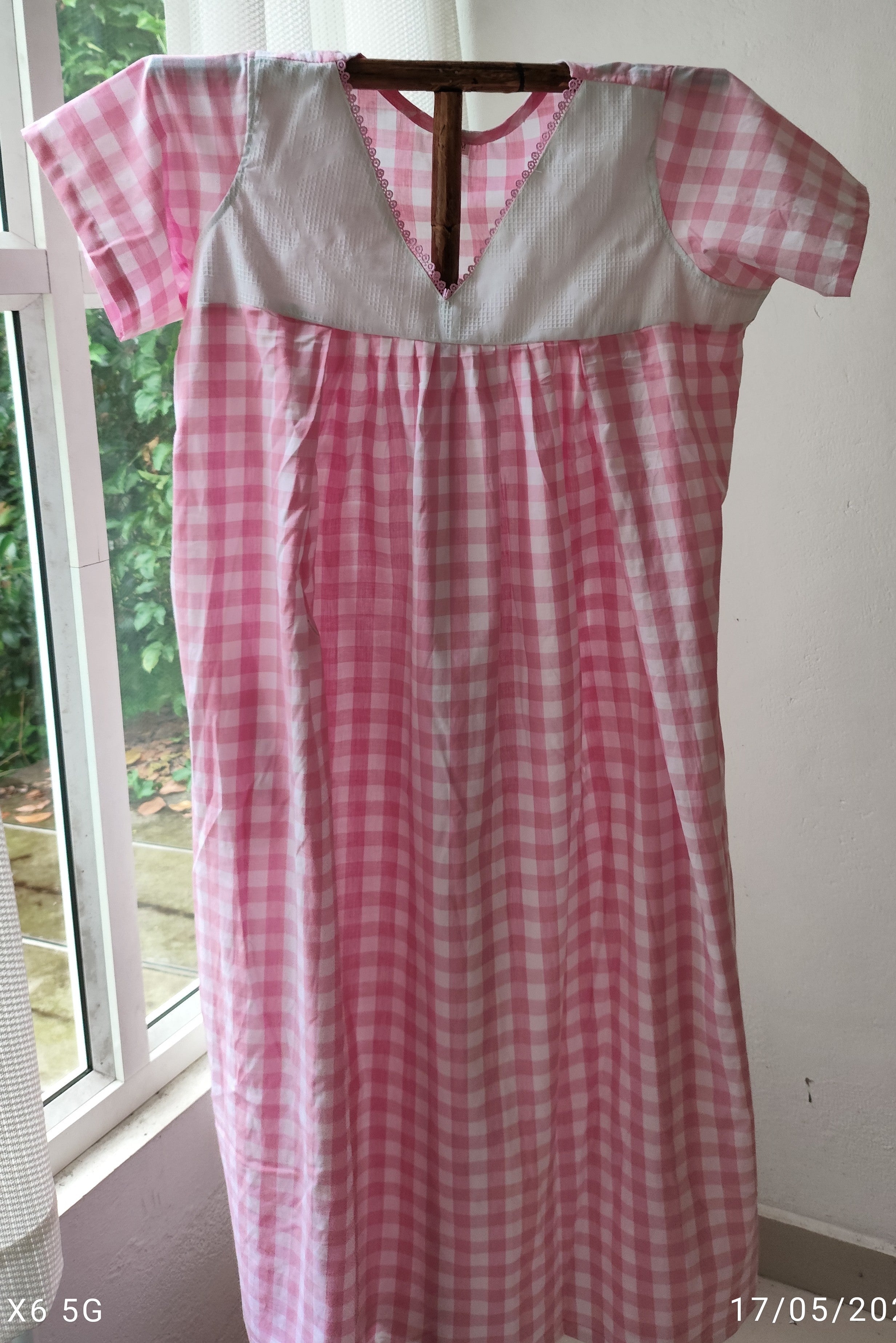 Cotton Pleated, Side zip, With Pockets, Back A-line Large Printed Maternity Wear