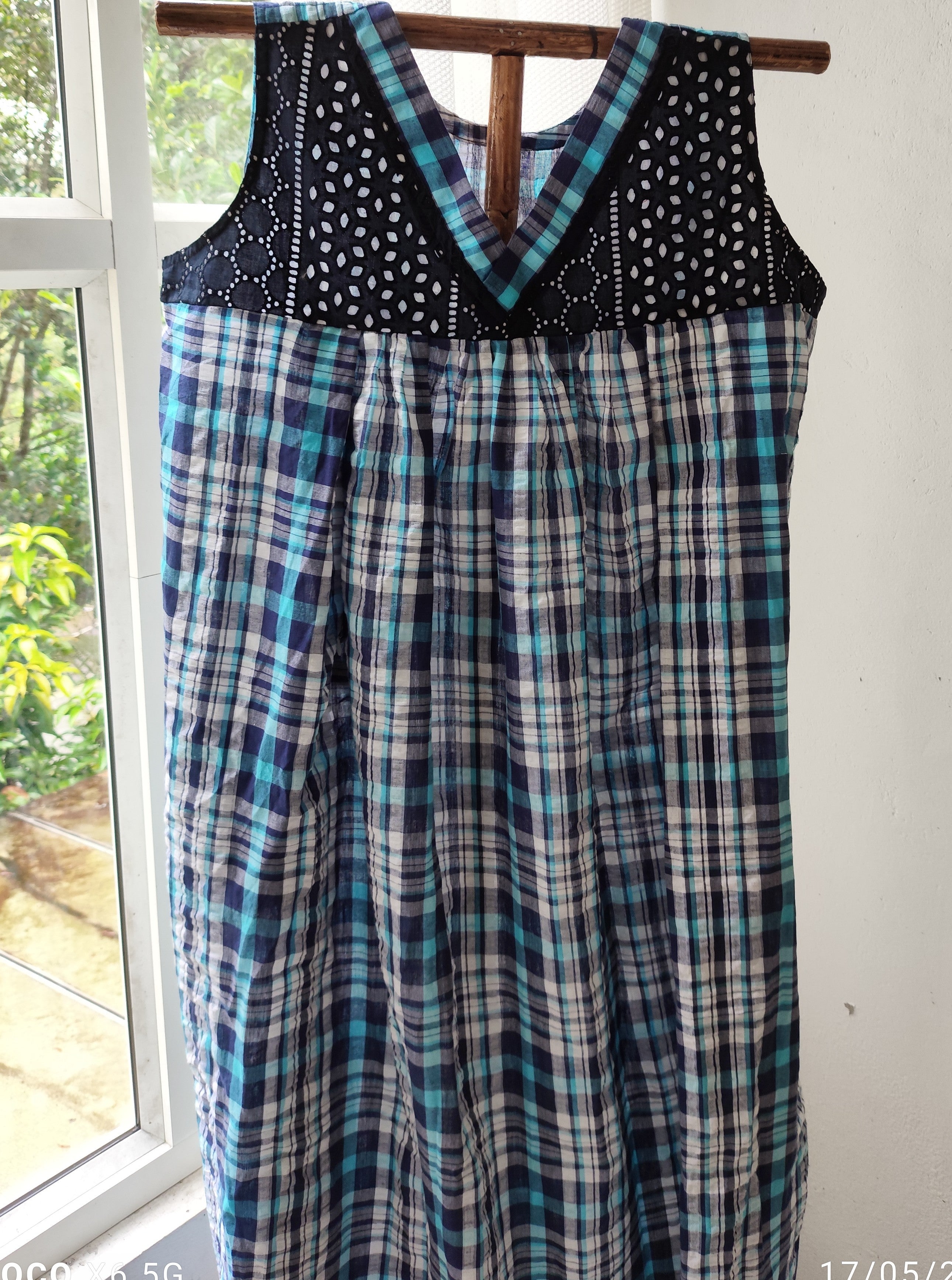 Cotton Pleated, Side zip, With Pockets, Back A-line Large Printed Maternity Wear