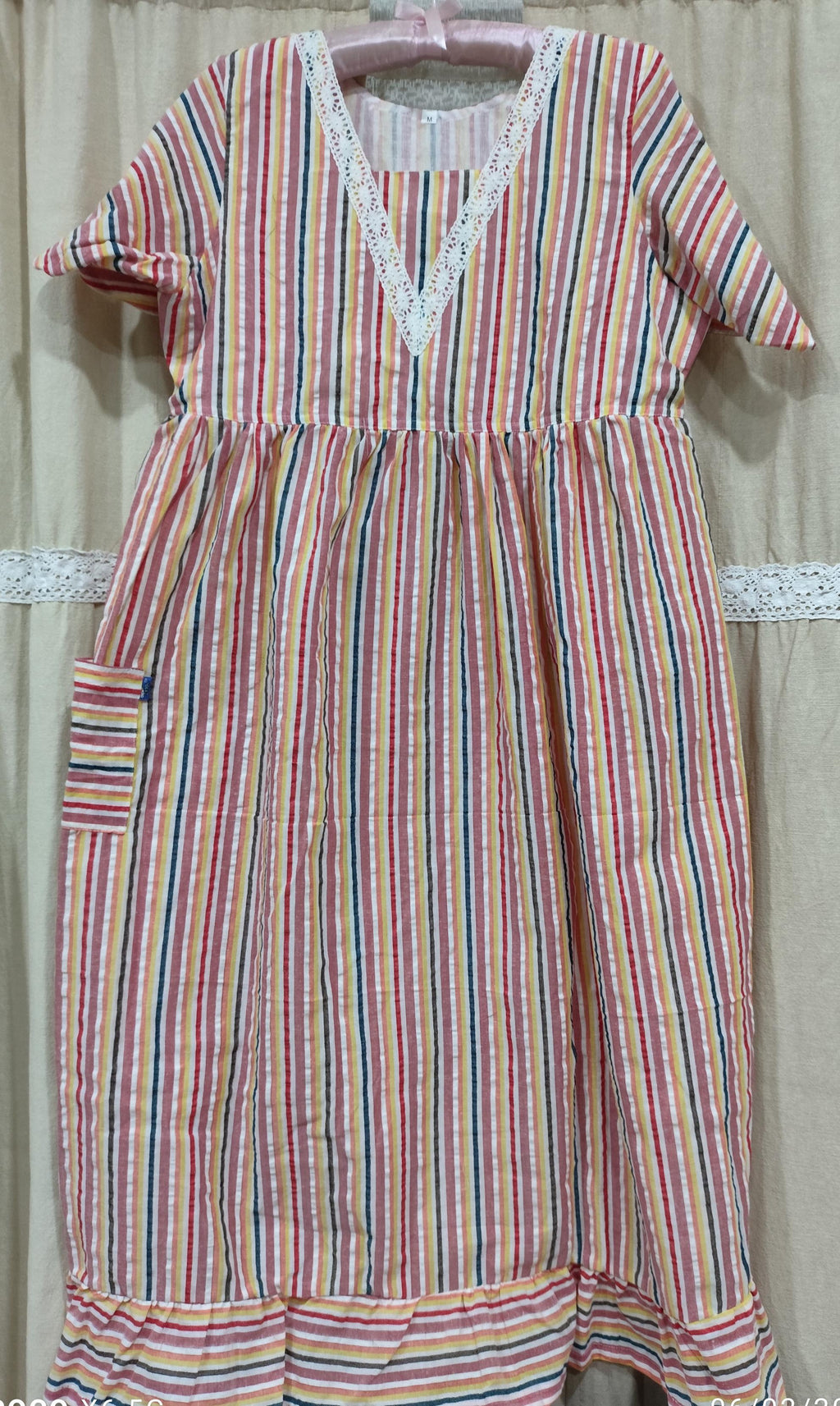 Bantex Pleated, Side zip, Pockets, Back A-line, Side elastic Medium Printed Maternity Wear