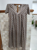 Cotton Pleated, Side zip, With Pockets, Back A-line Large Printed Maternity Wear