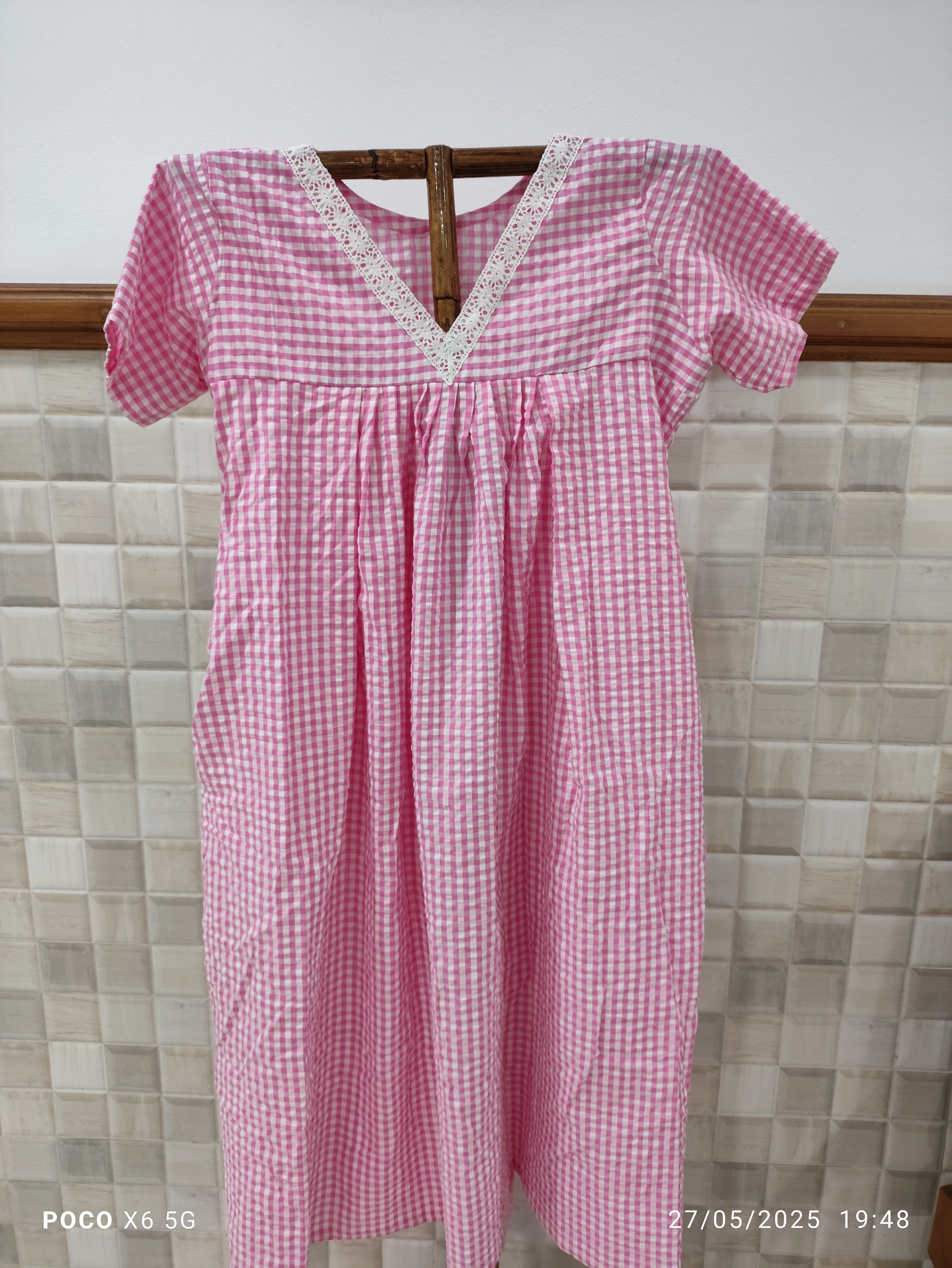 Cotton Pleated, Side zip, With Pockets, Back A-line Large Printed Maternity Wear