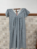 Cotton Pleated, Side zip, With Pockets, Back A-line Large Printed Maternity Wear