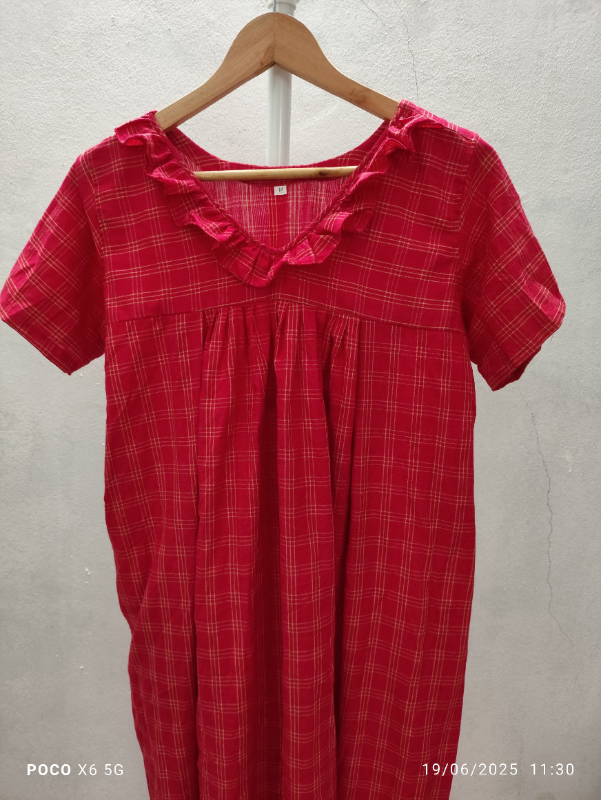 Bantex Pleated, Side zip, With Pockets, Back A-line Large Printed Maternity Wear
