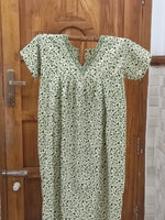 Cotton Pleated, Side zip, With Pockets, Back A-line Medium Printed Maternity Wear