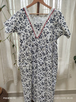 Bantex Pleated, With Pockets, Back A-line, Side elastic Large Printed Frock Nighty