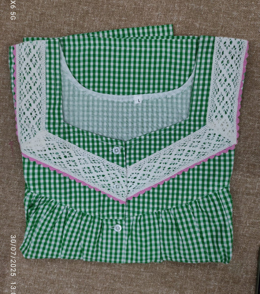 Bantex Pleated, With Pockets, Full Open Large Printed Nighty