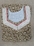 Soft Cotton Pleated, With Pockets, No Open Small Printed Nighty