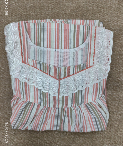 Bantex Pleated, With Pockets, No Open Large Printed Nighty