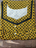 Cotton Pleated, Half Open Large Printed Nighty