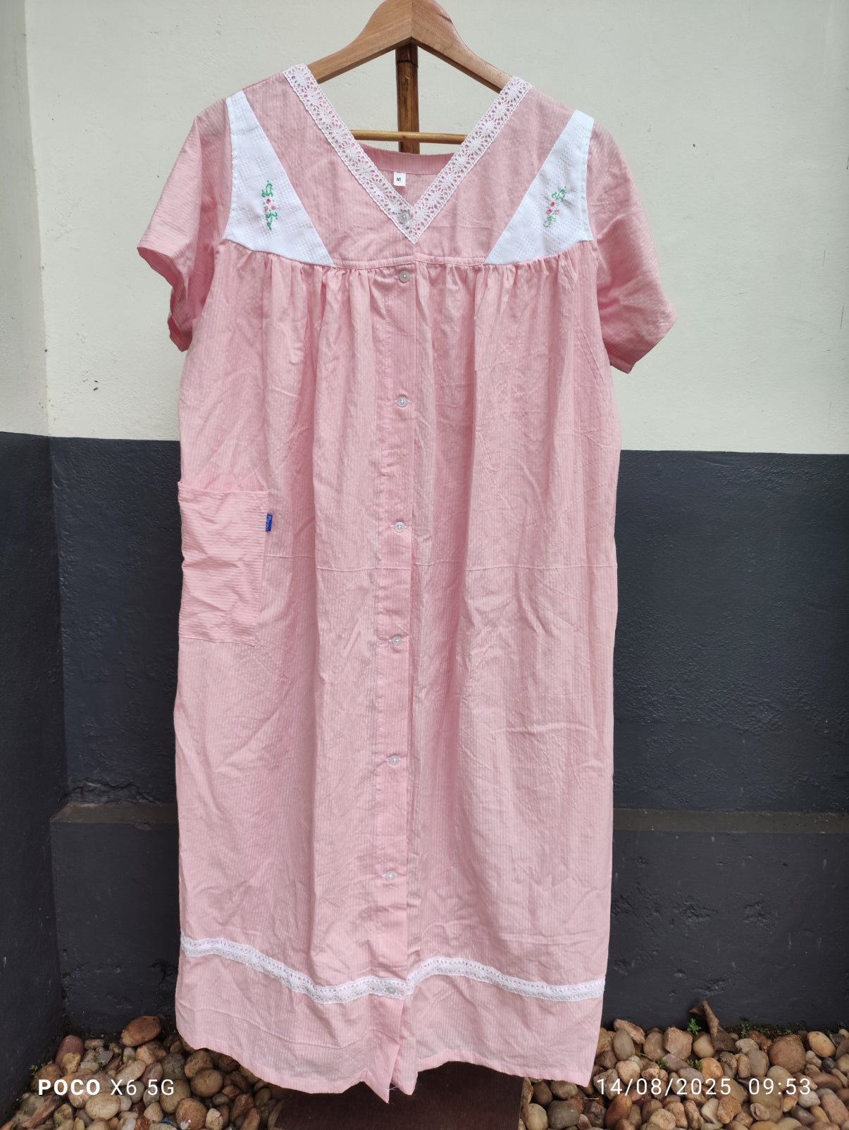 Bantex Pleated, With Pockets, Back A-line, Full Open Medium Printed Maternity Wear