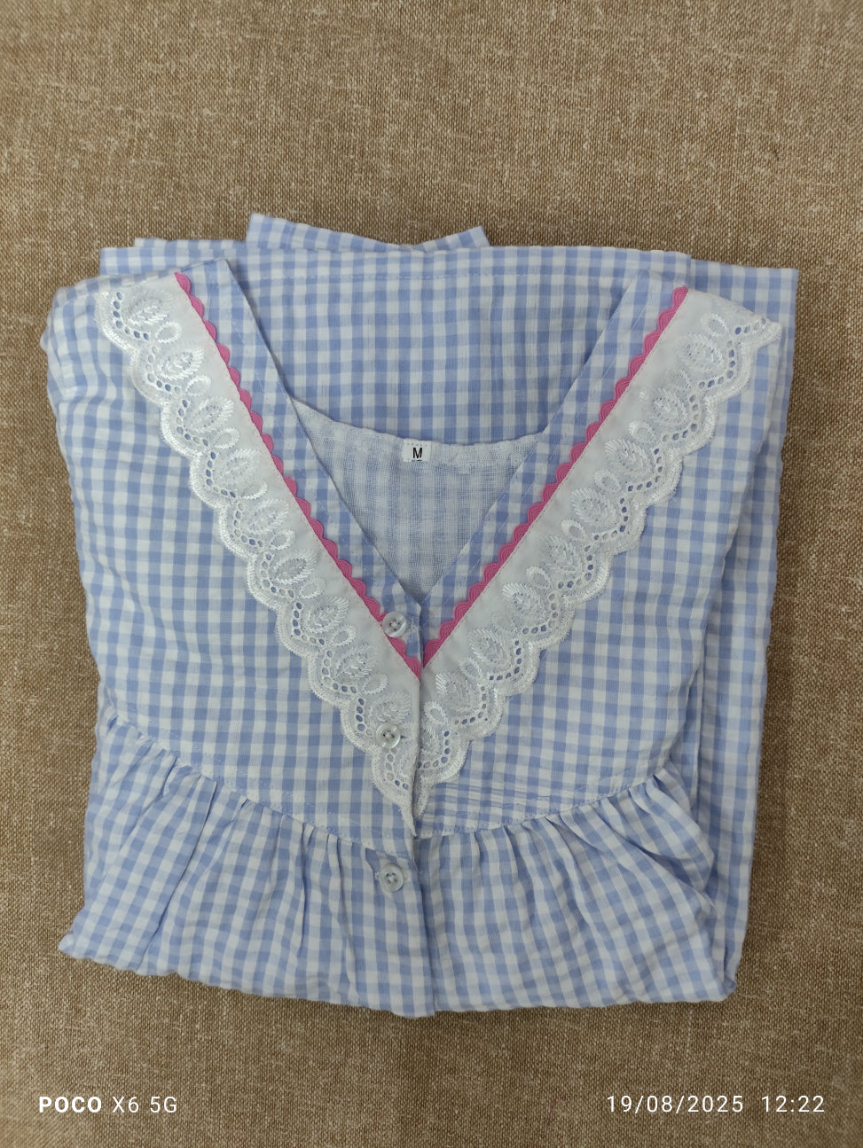 Bantex Pleated, With Pockets, Back A-line, Half Open Medium Printed Nighty