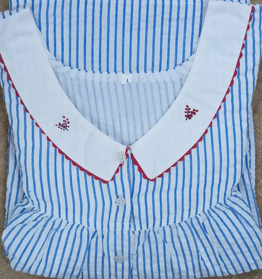Bantex Pleated, Full Open Large Printed Nighty