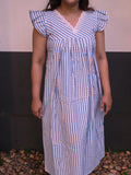 Cotton Side zip, Tying String, With Pockets, Back A-line Large Printed Maternity Wear