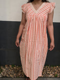 Cotton Side zip, With Pockets, Back A-line, Side elastic Small Printed Maternity Wear