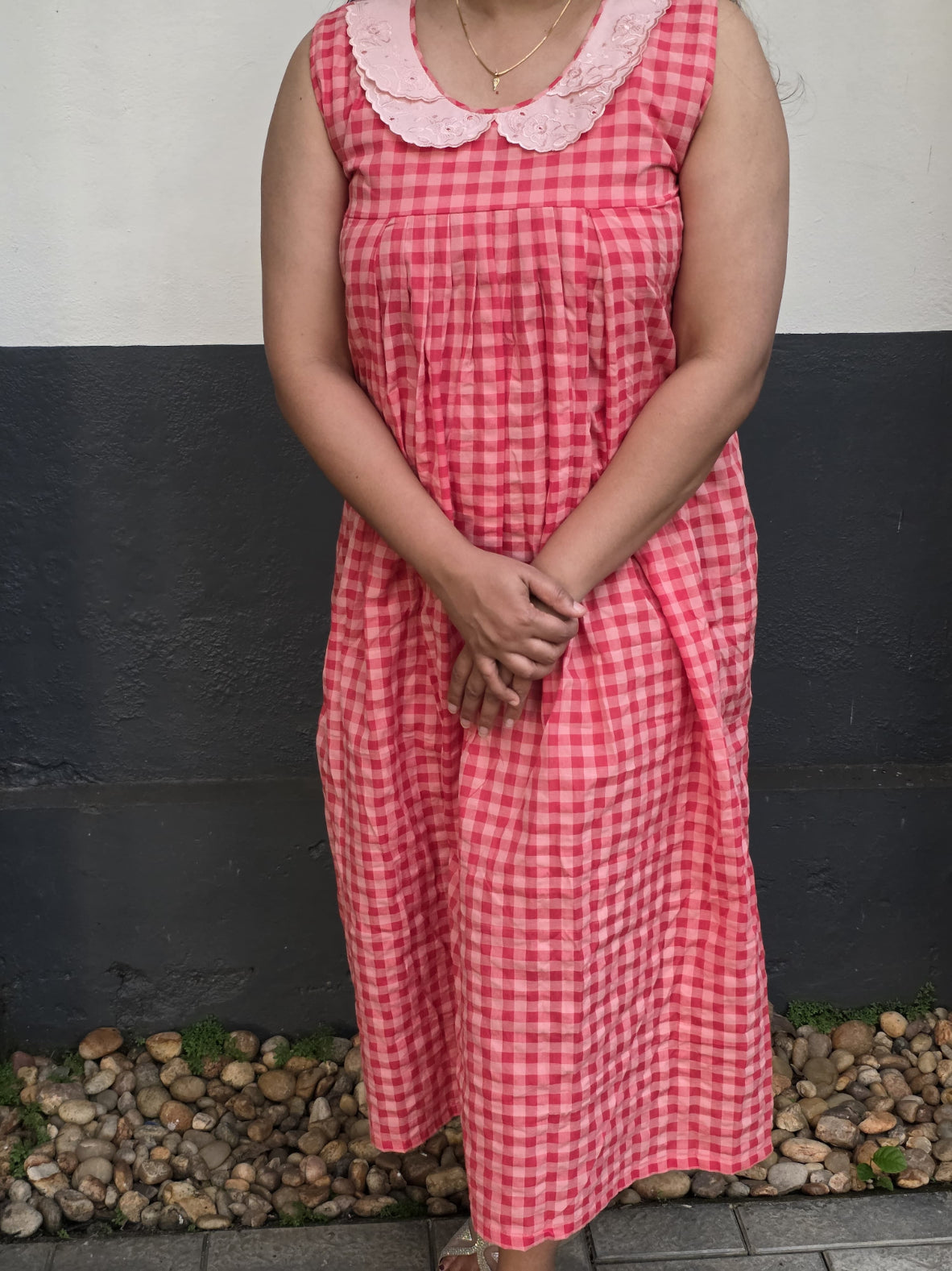 Cotton Side zip, With Pockets, Back A-line, Side elastic Large Printed Maternity Wear