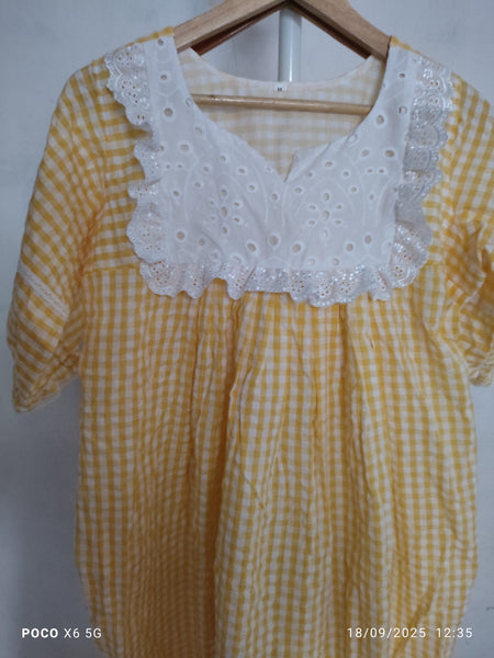 Cotton Side zip, With Pockets, Back A-line, Side elastic Medium Printed Maternity Wear