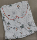 Cotton Pleated, With Pockets, Half Open Medium Printed Nighty