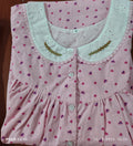 Cotton Pleated, With Pockets, Half Open Medium Printed Nighty