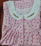 Cotton Pleated, Full Open Medium Printed Nighty