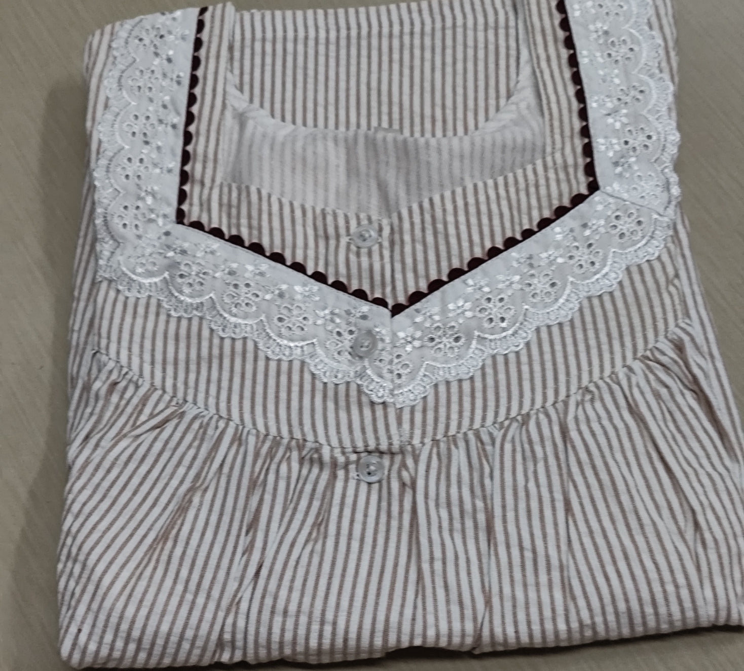 Bantex Pleated, Pockets, Full Open Medium Printed Nighty