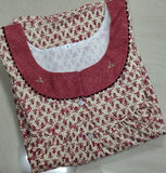 Cotton Pleated, Pockets, Half Open Xlarge Printed Nighty