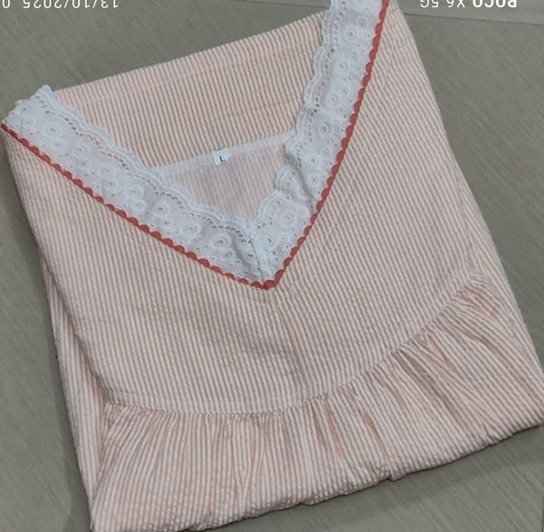 Bantex Pleated, Pockets, No Open Large Printed Nighty