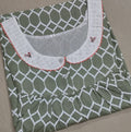 Soft Cotton Pleated, Pockets, Half Open Large Printed Nighty