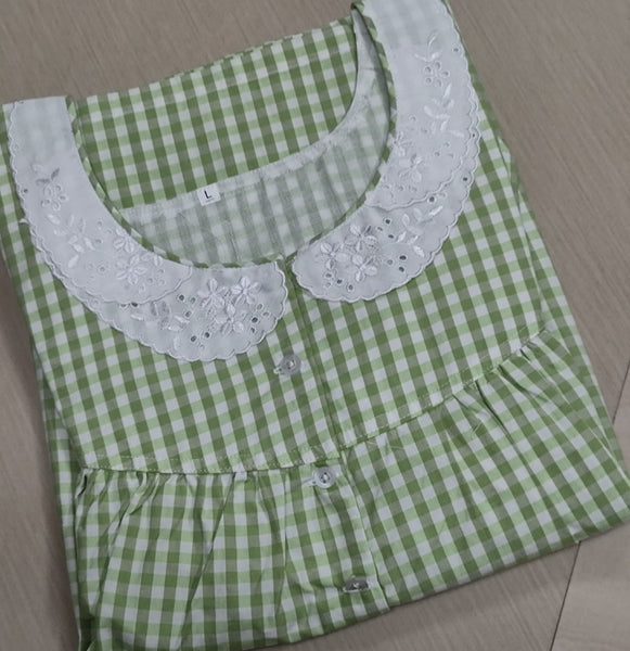 Bantex Pleated, Pockets, Half Open Large Printed Nighty