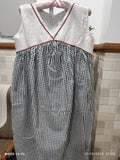 Hacoba Pleated, Pockets, Back A-line, Sleeveless Medium Printed Maternity Wear