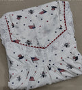Cotton Pleated, With Pockets, No Open Large Printed Nighty