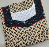 Cotton Pleated, With Pockets, Half Open Xlarge Printed Nighty