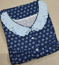 Cotton Pleated, With Pockets, Half Open Xlarge Printed Nighty