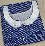 Cotton Pleated, With Pockets, Half Open Xlarge Printed Nighty