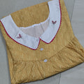 Cotton Pleated, With Pockets, Half Open Large Printed Nighty
