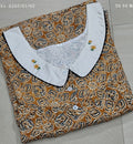 Soft Cotton Pleated, With Pockets, Half Open Large Printed Nighty