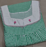 Cotton Pleated, With Pockets, Half Open Large Printed Nighty
