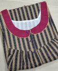 Soft Cotton Pleated, With Pockets, Half Open Large Printed Nighty
