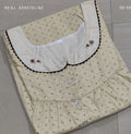 Soft Cotton Pleated, With Pockets, Half Open Large Printed Nighty