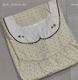 Soft Cotton Pleated, With Pockets, Half Open Large Printed Nighty