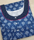 Soft Cotton Pleated, With Pockets, Half Open Large Printed Nighty